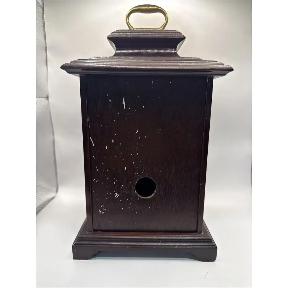 Vintage Kensington Wood Mantel Chime Clock Celestial Style Works *